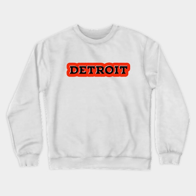 Detroit Red Crewneck Sweatshirt by CoolMomBiz